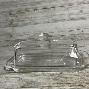 Vintage Glass Butter Stick Dish Kitchen Minimalist Glassware
